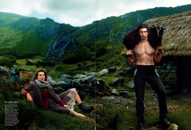 Adam Driver de “Girls” posa sem camisa para Vogue e estrela campanha da GAP